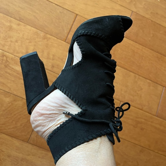 Alexandre Birman black suede open toe booties - Picture 9 of 15